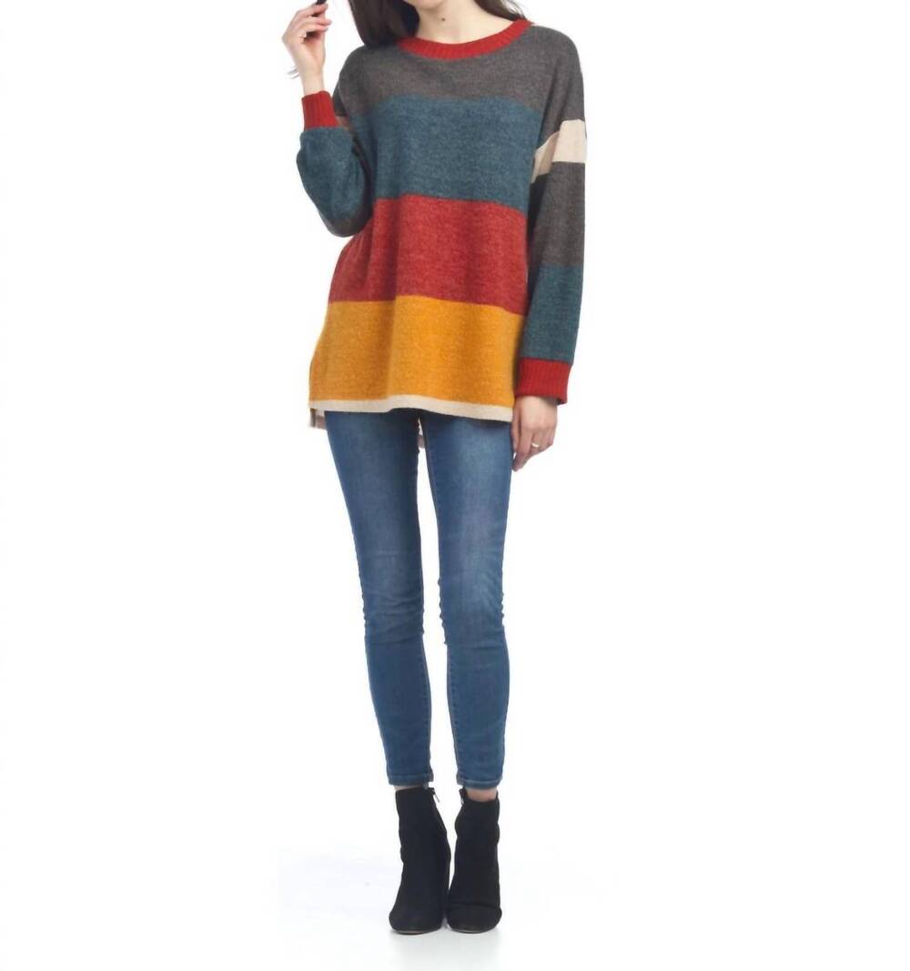 NEW PAPILLON color blocked crew sweater